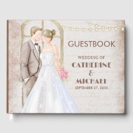  Rustische Waterverf Romantic String Lights Gastenboek