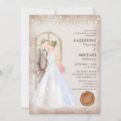  Rustische Waterverf Romantic String Lights Kaart (Voorkant)