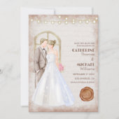  Rustische Waterverf Romantic String Lights Kaart (Voorkant)