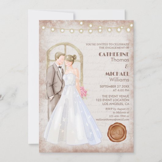  Rustische Waterverf Romantic String Lights Kaart (Voorkant)