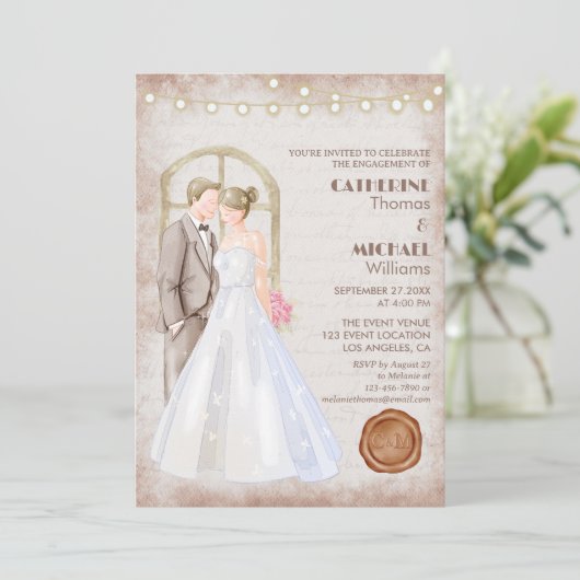  Rustische Waterverf Romantic String Lights Kaart (Staand voorkant)