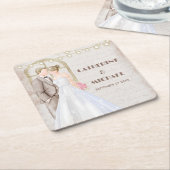  Rustische Waterverf Romantic String Lights Kartonnen Onderzetters (Schuin)