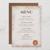 Rustische Waterverf Romantic String Lights Menu (Voorkant / Achterkant)