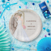  Rustische Waterverf Romantic String Lights Papieren Bordje (Feest)