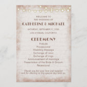  Rustische Waterverf Romantic String Lights Programmakaart (Voorkant)