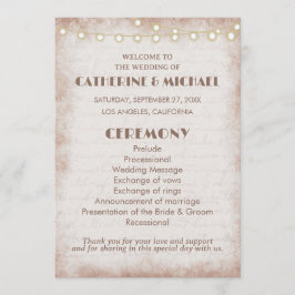  Rustische Waterverf Romantic String Lights Programmakaart