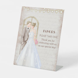  Rustische Waterverf Romantic String Lights Reclamebord Met Voetstuk