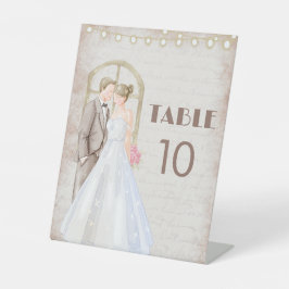  Rustische Waterverf Romantic String Lights Reclamebord Met Voetstuk