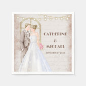  Rustische Waterverf Romantic String Lights Servet (Voorkant)