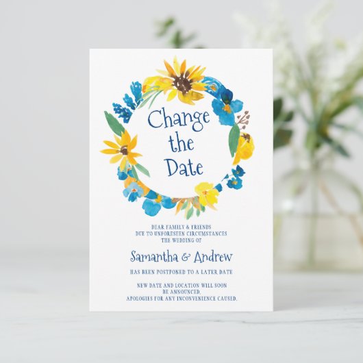 Rustische waterverf ruildatum bruiloft kaart (Staand voorkant)