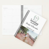 Rustische waterverf verlaat monogrammen foto Weddi Planner (Display)