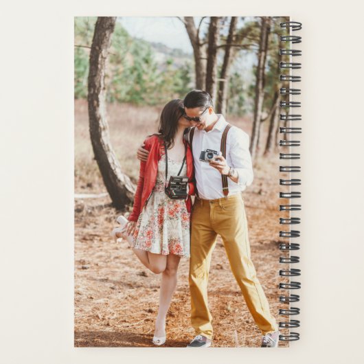 Rustische waterverf verlaat monogrammen foto Weddi Planner (Achterkant)