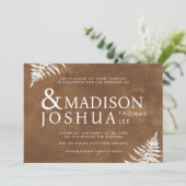 Rustische Waterverf Wild Greenery Fern Wedding Kaart (Staand voorkant)