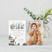 Rustische Waterverf Wild One First Birthday Foto Kaart (Staand voorkant)