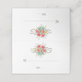 Rustische Waterverf Wilde Flowers Wedding Plaatskaartje (Buitenkant ongevouwen)