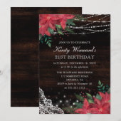 Rustische Waterverf Winter Poinsettia 21e verjaard Kaart (Voorkant / Achterkant)