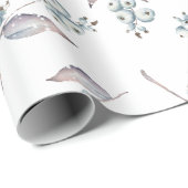 Rustische Waterverf Witte winterbessen Cadeaupapier (Rol Hoek)