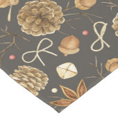 Rustische Waterverf Woodland Pine Cones Herfst Korte Tafelloper (Hoek)