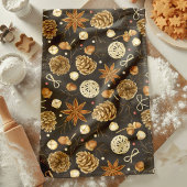 Rustische Waterverf Woodland Pine Cones Herfst Theedoek