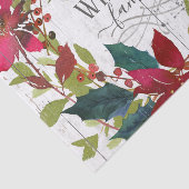 Rustische Waterverf Wreath Floral Poinsettia Tissuepapier (Detail)