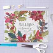 Rustische Waterverf Wreath Floral Poinsettia Tissuepapier (Craft)