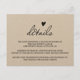 RUSTISCHE WEDDING — Details-kaart Informatiekaartje