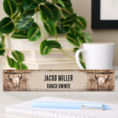 Rustische Westerne Bull Skull Textuur Naambordje