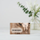 Rustische Westerne Bull Skull  Textuur Visitekaartje (Staand voorkant)