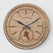 Rustische Westerne Cowboy Grote Klok (Voorkant)