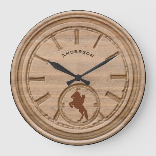 Rustische Westerne Cowboy Grote Klok (Voorkant)