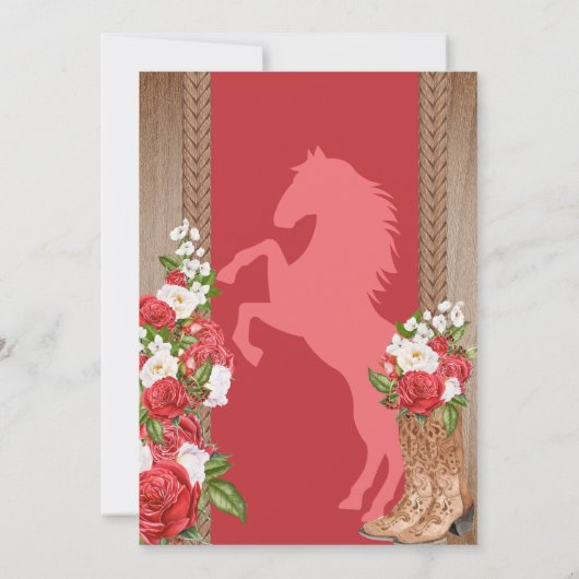 Rustische Westerne Ranch Red Cowgirl/Charra Quince Kaart (Achterkant)