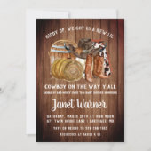 Rustische Westerne Rodeo Cowboy Baby shower Uitnod Kaart (Voorkant)
