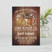 Rustische Westerne Rodeo Cowboy Baby shower Uitnod Kaart (Staand voorkant)