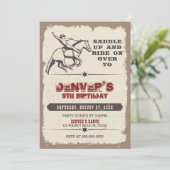 Rustische Westerne Rodeo Cowboy Birthday Uitnodigi Kaart (Staand voorkant)