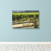 Rustische wijngaarden en Rozen omheining Canvas Afdruk (Insitu (Houten vloer))