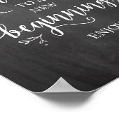 Rustische wijnstokken, Chalkboard, bruiloft Party  Poster (Hoek)