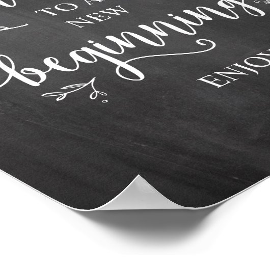 Rustische wijnstokken, Chalkboard, bruiloft Party  Poster (Hoek)