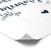 Rustische wijnstokken, marineblauw in liefhebbende poster (Hoek)