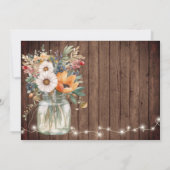 Rustische wilde bloem Barn Wood Country Floral Wed Save The Date (Achterkant)