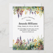 Rustische wilde bloemen Boho Chic Floral Baby show Kaart (Voorkant)