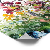 Rustische wilde bloemen Boho Chic Floral Baby show Poster (Hoek)