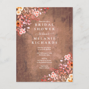 Rustische wilde bloemen — Bridal Shower Invitation Aankondigingskaart