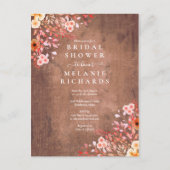 Rustische wilde bloemen — Bridal Shower Invitation Aankondigingskaart (Voorkant)