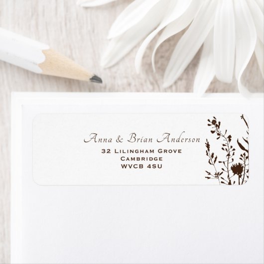 Rustische wilde Herfst Floral Wedding Etiket (Insitu)