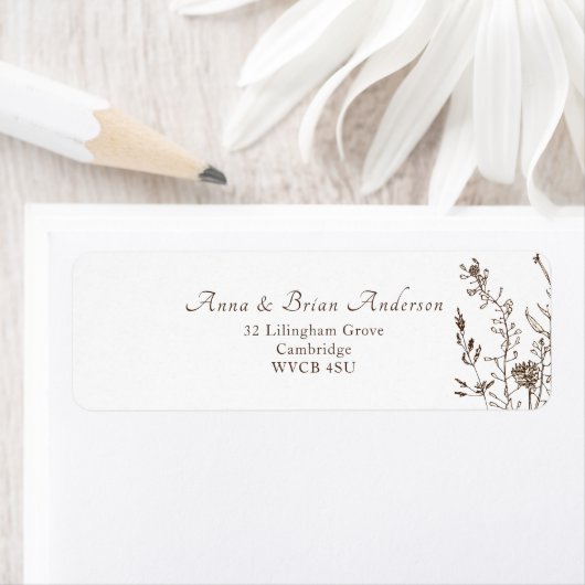 Rustische wilde Herfst Floral Wedding Etiket (Insitu)