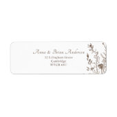 Rustische wilde Herfst Floral Wedding Etiket (Voorkant)
