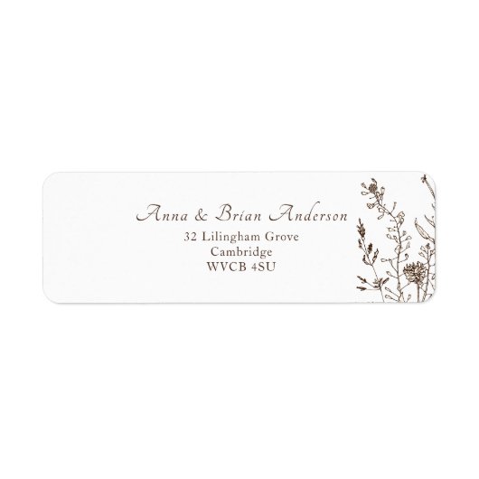Rustische wilde Herfst Floral Wedding Etiket (Voorkant)