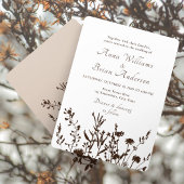 Rustische wilde Herfst Meadow Floral Wedding Kaart