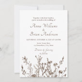 Rustische wilde Herfst Meadow Floral Wedding Kaart (Voorkant)