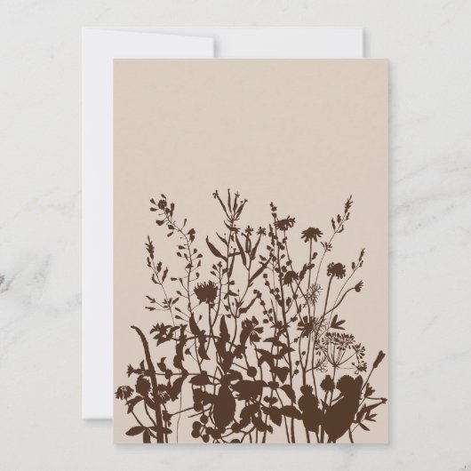 Rustische wilde Herfst Meadow Floral Wedding Kaart (Achterkant)